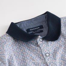 Men's Knitted Collar Short Sleeve Cotton Elastic Shirt